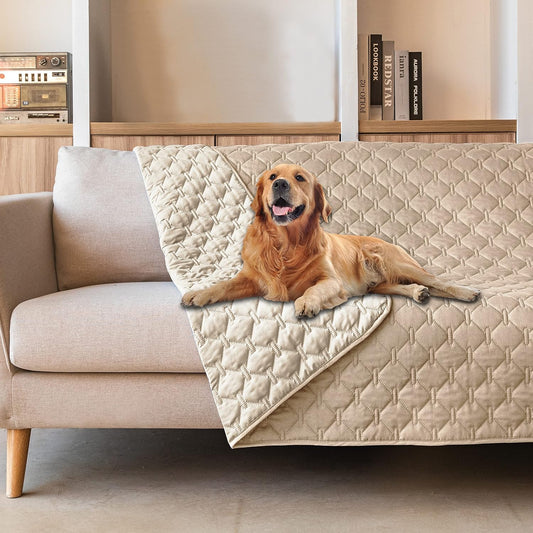 gogobunny Waterproof Pet Blanket for Bed, Washable Couch Cover for Dog Cat