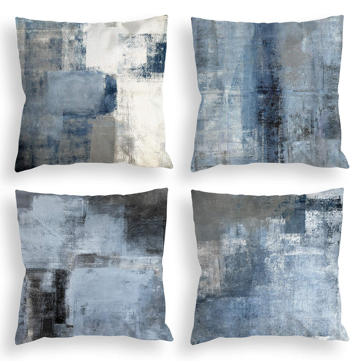 18x18 Blue Throw Pillow Covers Set of 4
