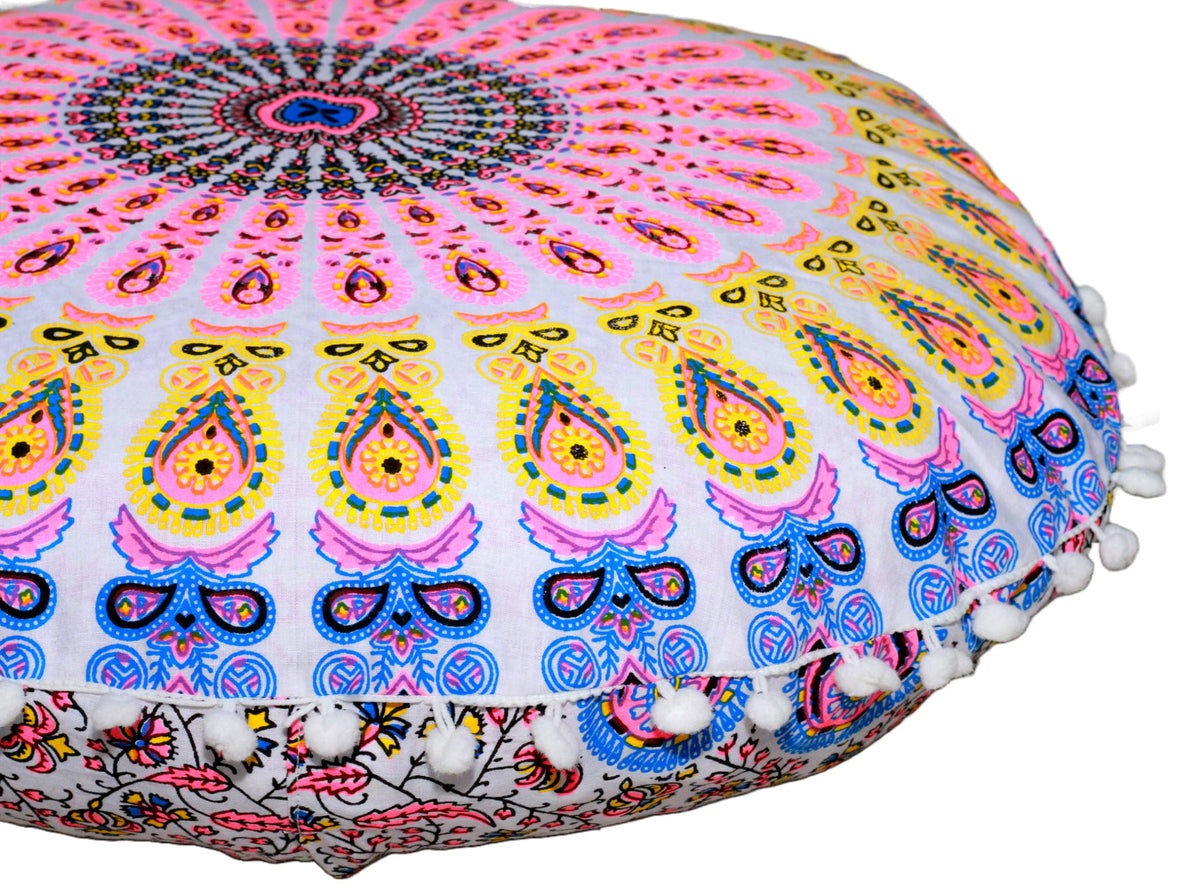 Floor Pillows Cover Cute Throw Pillows Cover Floor Seat Cushion Cover Chair Pads for Back to School First Day of School for Sofa Couch Bed Decor 22 Inches (Blue Brown)