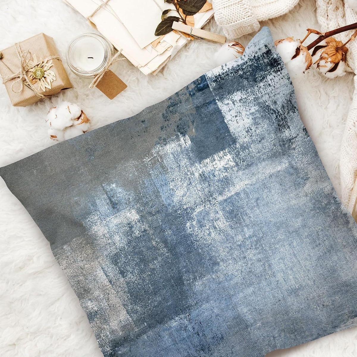 18x18 Blue Throw Pillow Covers Set of 4