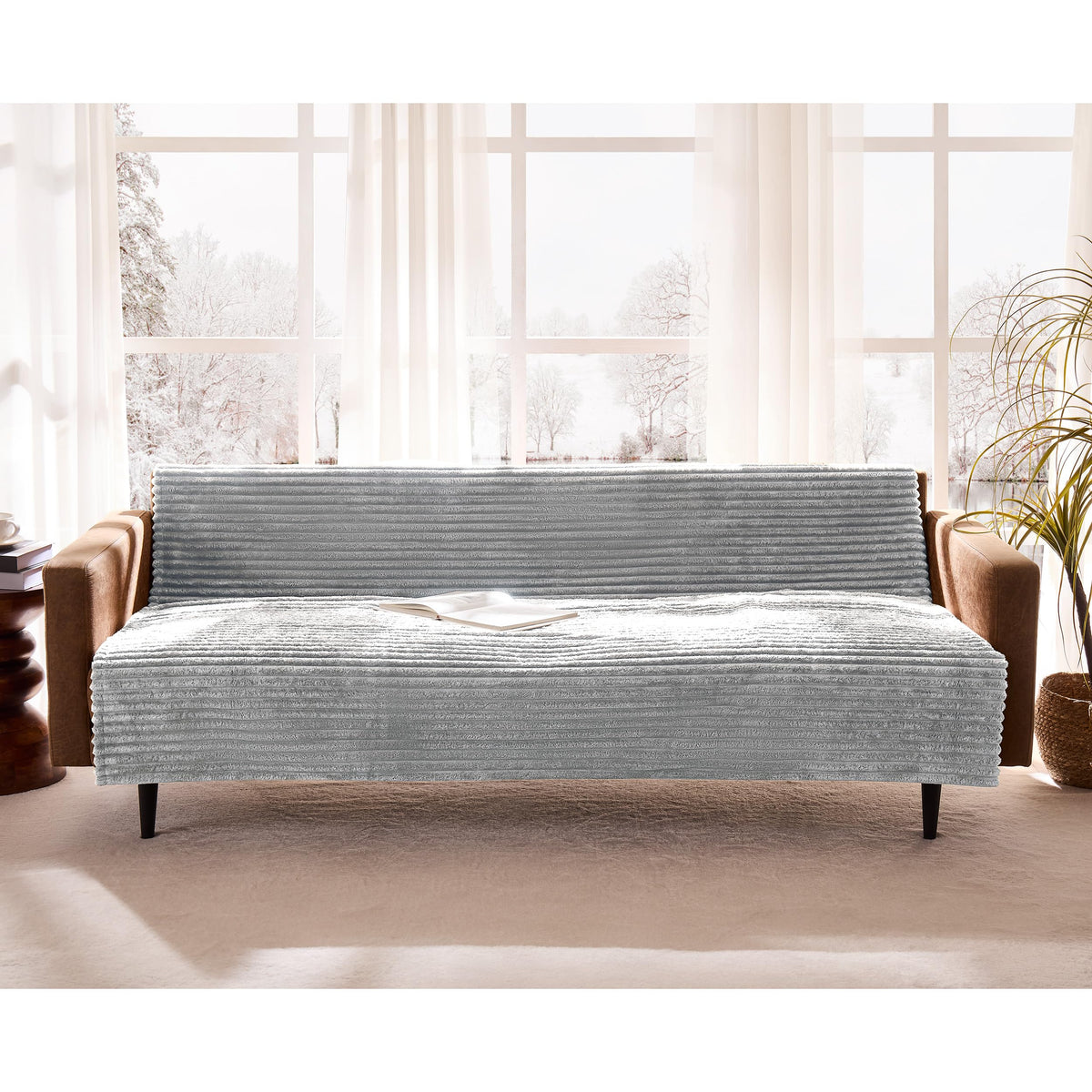 Dual Non-Slip Couch Cover for Dogs Waterproof, Fuzzy Soft Pet Couch Covers for Sofa 3 Cushion, Pet Friendly Soft Dog Bed Covers Sofa Cover Washable (Navy Blue, 33" x 75" 1 Pack)