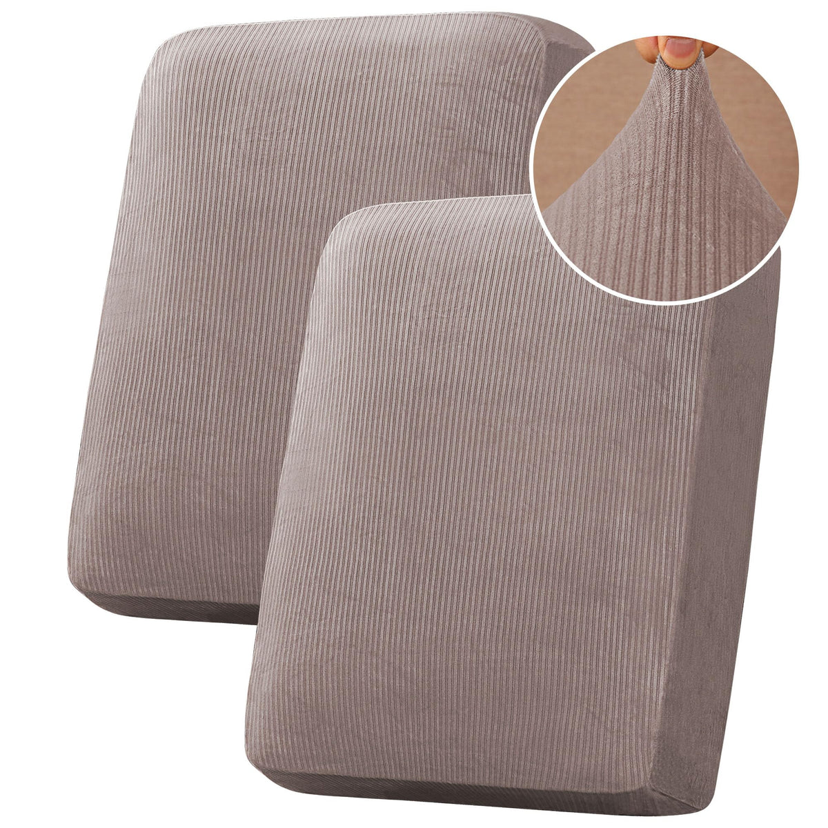 H.VERSAILTEX Velvet Stretch Couch Cushion Cover Plush Cushion Slipcover for Chair Loveseat Sofa Cushion Furniture Protector Seat Cushion Sofa Cover (3 Piece Sofa Cushion Covers, Ivory)