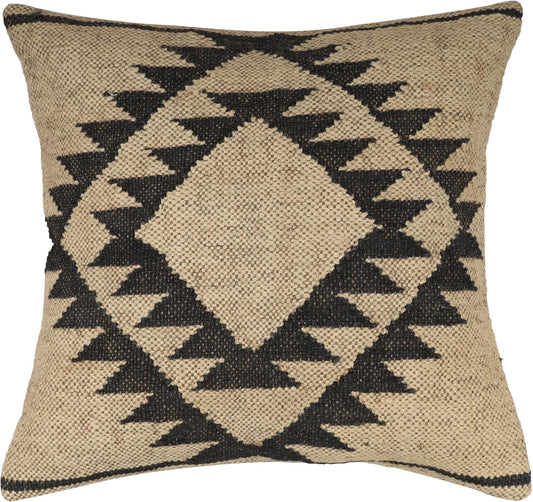 Indian Jute Pillow Covers Handwoven Rug Cushion Covers, Kilim Pillow Cases 18x18 Inches, Boho Home Décor, Vintage Oriental Decorative Throw Pillows Cover