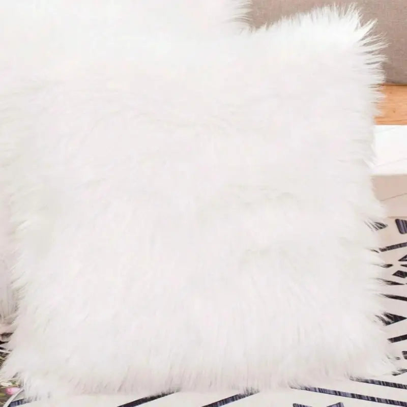 Valentine's Day Faux Wool Plush Pillow Cover, Soft Comfortable Non-Shedding Furry Cushion Cover, Washable Foldable Detachable Cover for Living Room and Bedroom Decor, Bedroom Decorative Accessories #GLOBAL PICKS