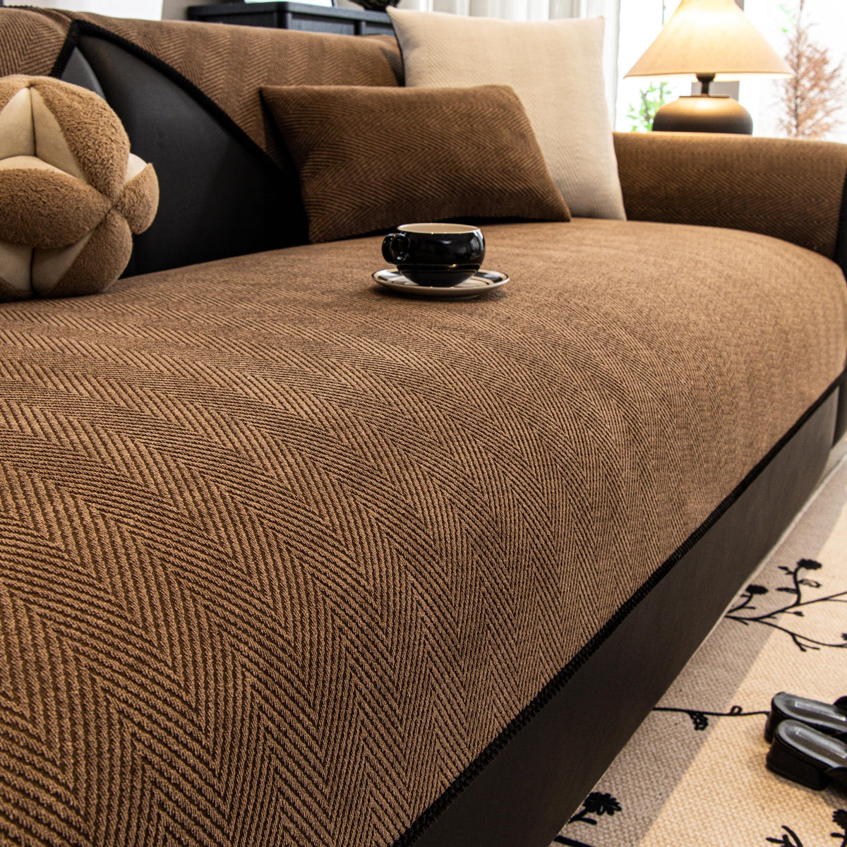 Waterproof Chenille Couch Cover, Non-Slip Sofa Cover for 3 Cushion