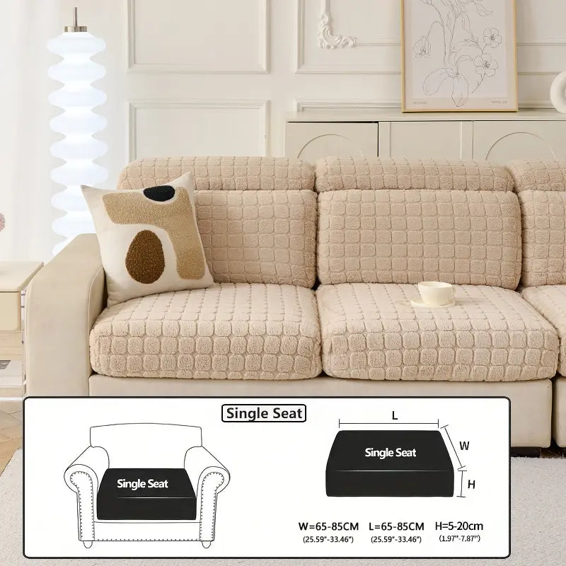 Elastic Couch Cover with Drawstring Design, Soft Removable Washable Sofa Pad, Dust-Proof Anti-Slip Split Sofa Set, Sofa Slipcover