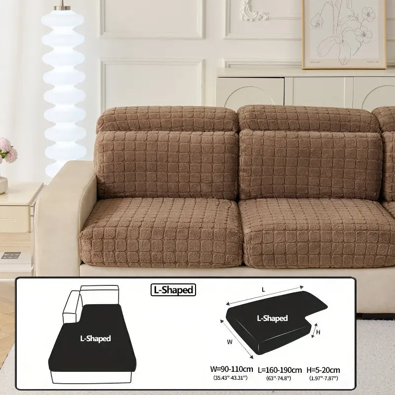 Elastic Couch Cover with Drawstring Design, Soft Removable Washable Sofa Pad, Dust-Proof Anti-Slip Split Sofa Set, Sofa Slipcover