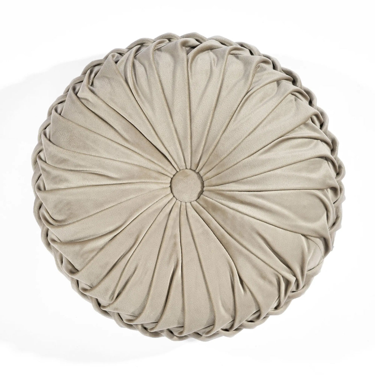 Lush Decor Round Pleated Luxuriously Soft Velvet Decorative Cushion - Single, 15" Diameter, Soft Padded Animal Print Doughnut-Shaped Cushion for Couch, Bedrooms/Dens, Home Decor