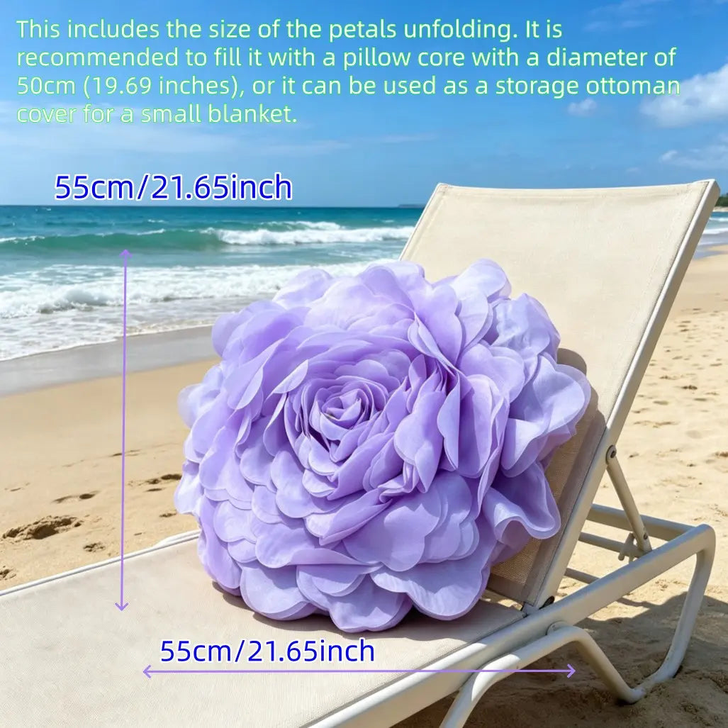 Princess Style 3D Rose Flower Pillow Cover, French Romantic Home Decor Bedroom Decorative Accessories Cushion Case, Handmade Realistic Rose Peony Sofa Bed Pillow, Gift for Holidays Birthdays