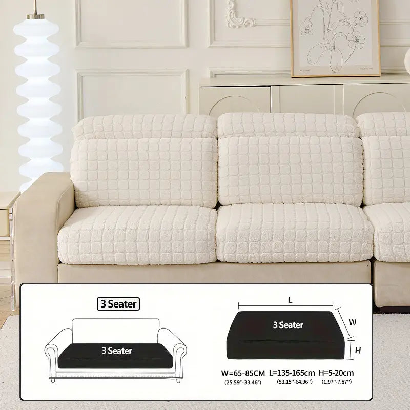 Elastic Couch Cover with Drawstring Design, Soft Removable Washable Sofa Pad, Dust-Proof Anti-Slip Split Sofa Set, Sofa Slipcover